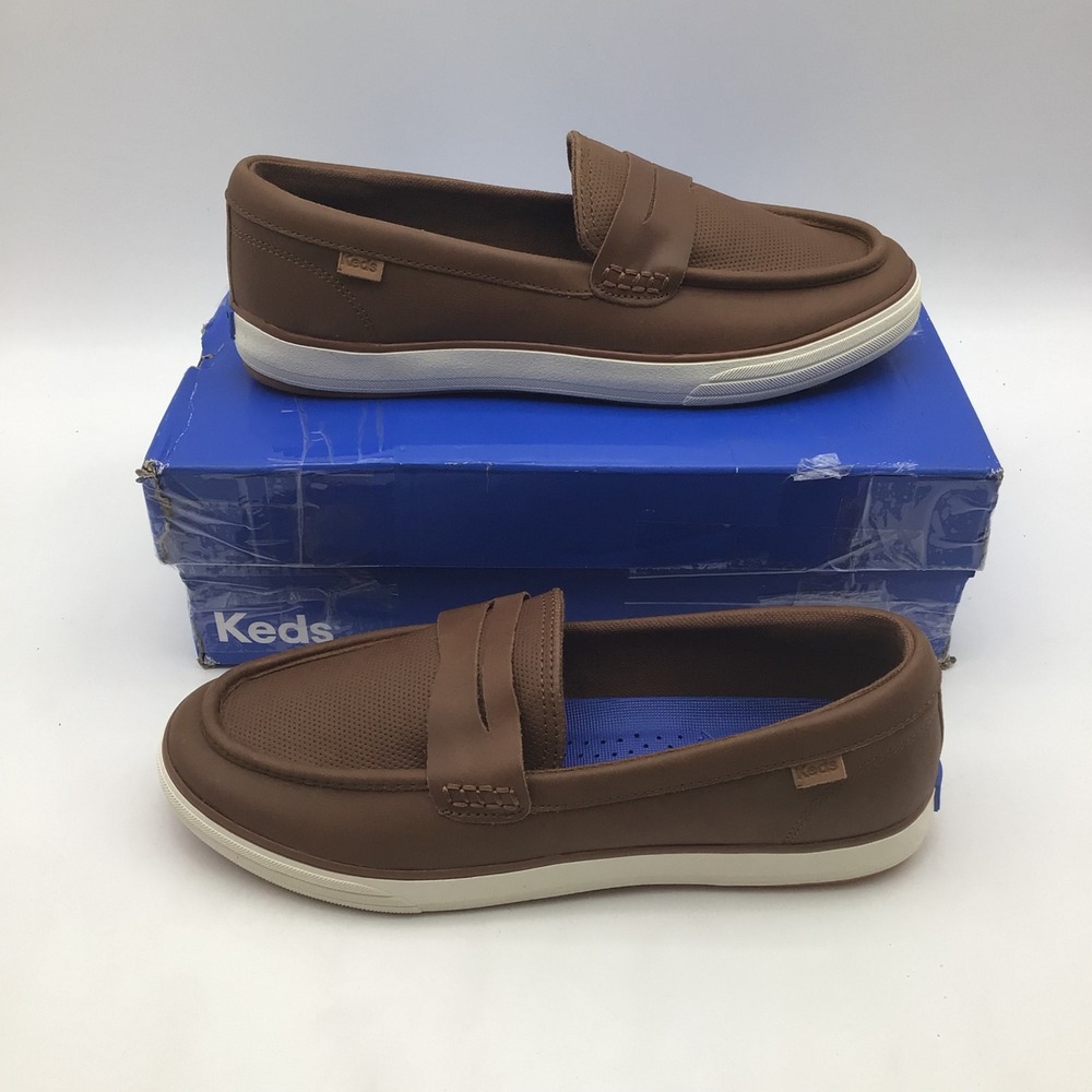 Keds Center Loafer Brown Faux Leather Penny Loafer‎ Sneakers Womens Size 9 W NEW